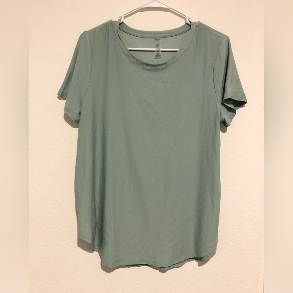 Beyond Yoga Green Short Sleeve Crewneck Tee Large